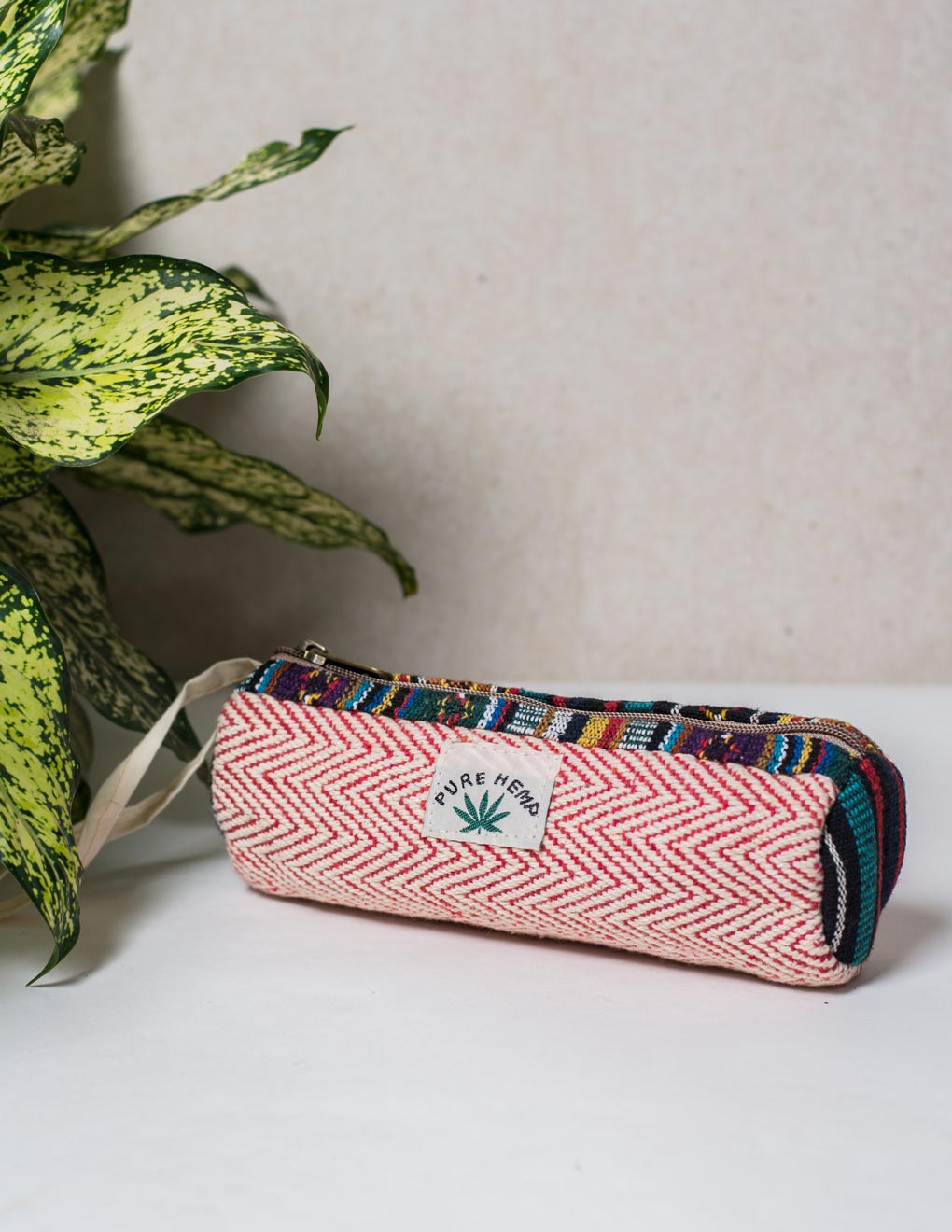 Pink Natural Fibre Pencil Pouch