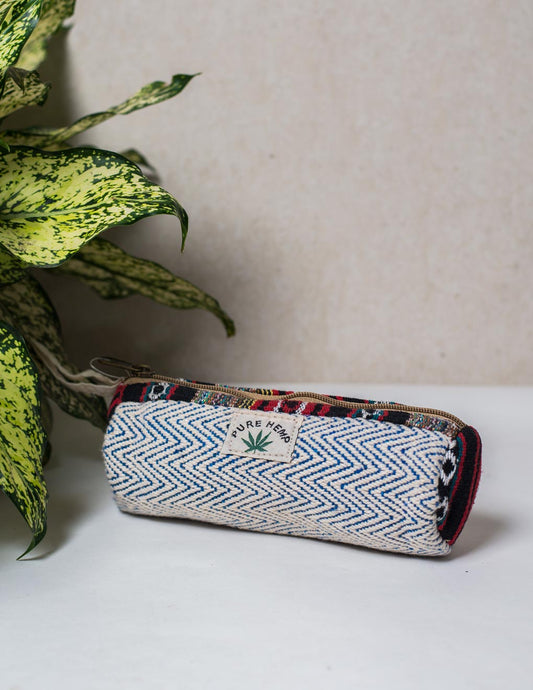 Blue Natural Fibre Pencil Pouch