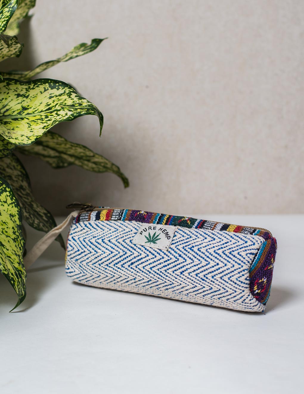 Blue Natural Fibre Pencil Pouch