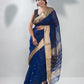 Blue Hand Woven Pure Maheshwari Silk Buti Saree