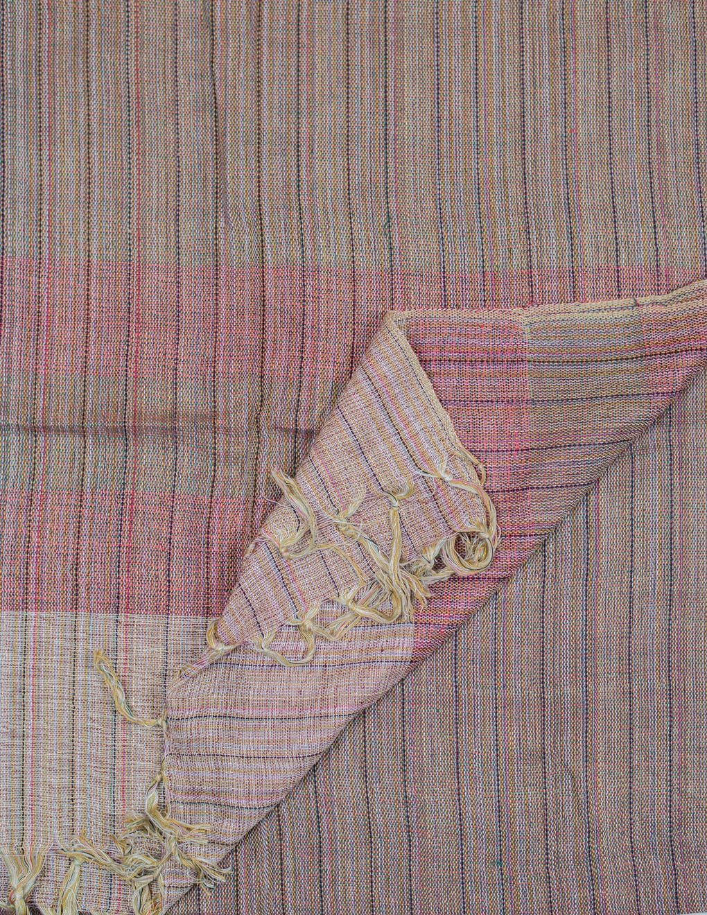 Pink Handloom Cotton Matka Silk Stole