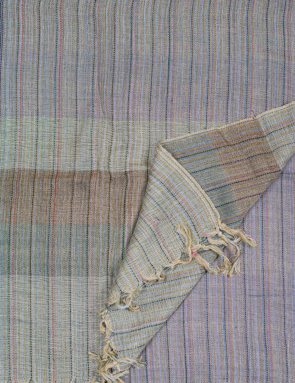 Grey Handloom Cotton Matka Silk Stole