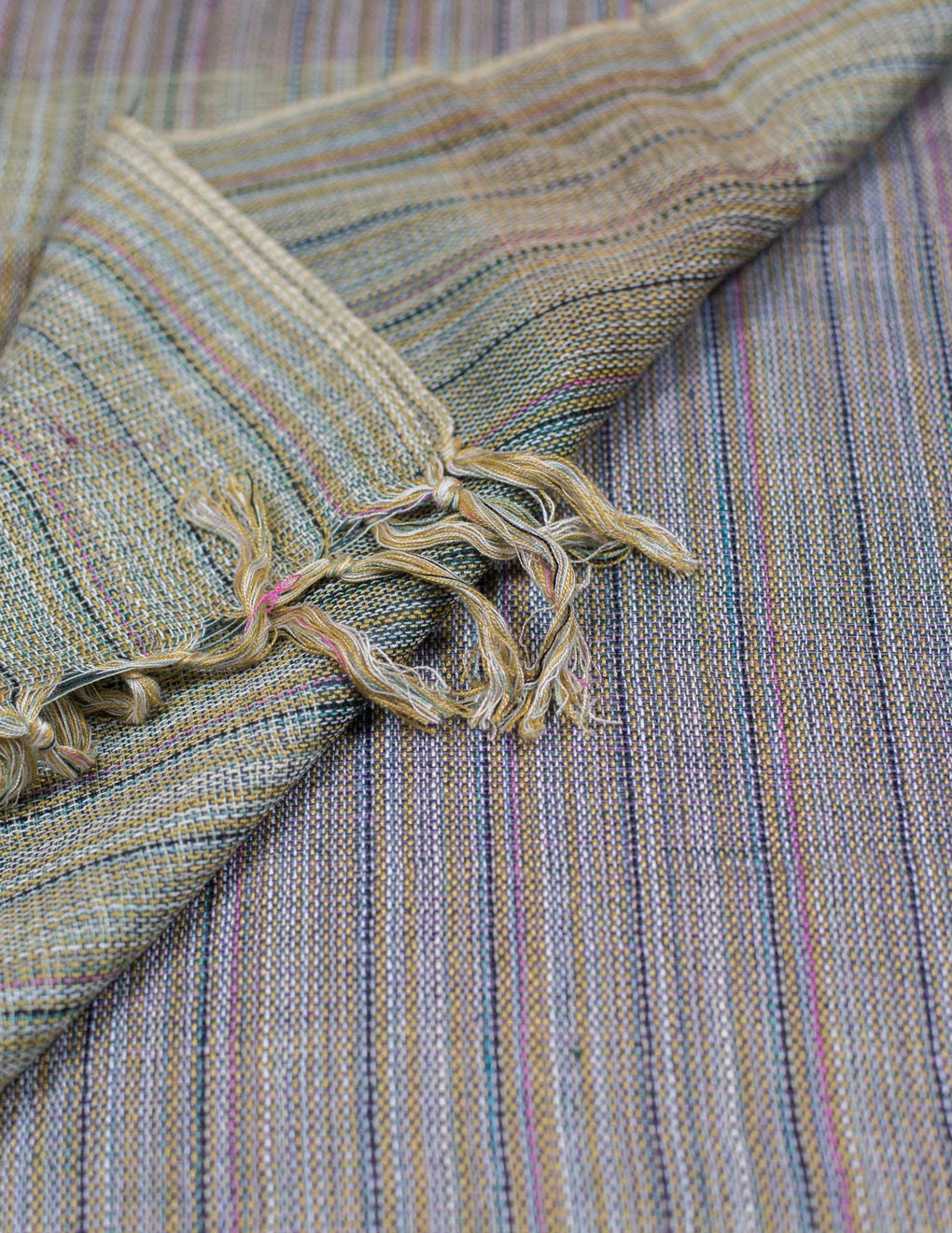 Grey Handloom Cotton Matka Silk Stole