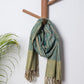 Green Handloom Cotton Matka Silk Stole
