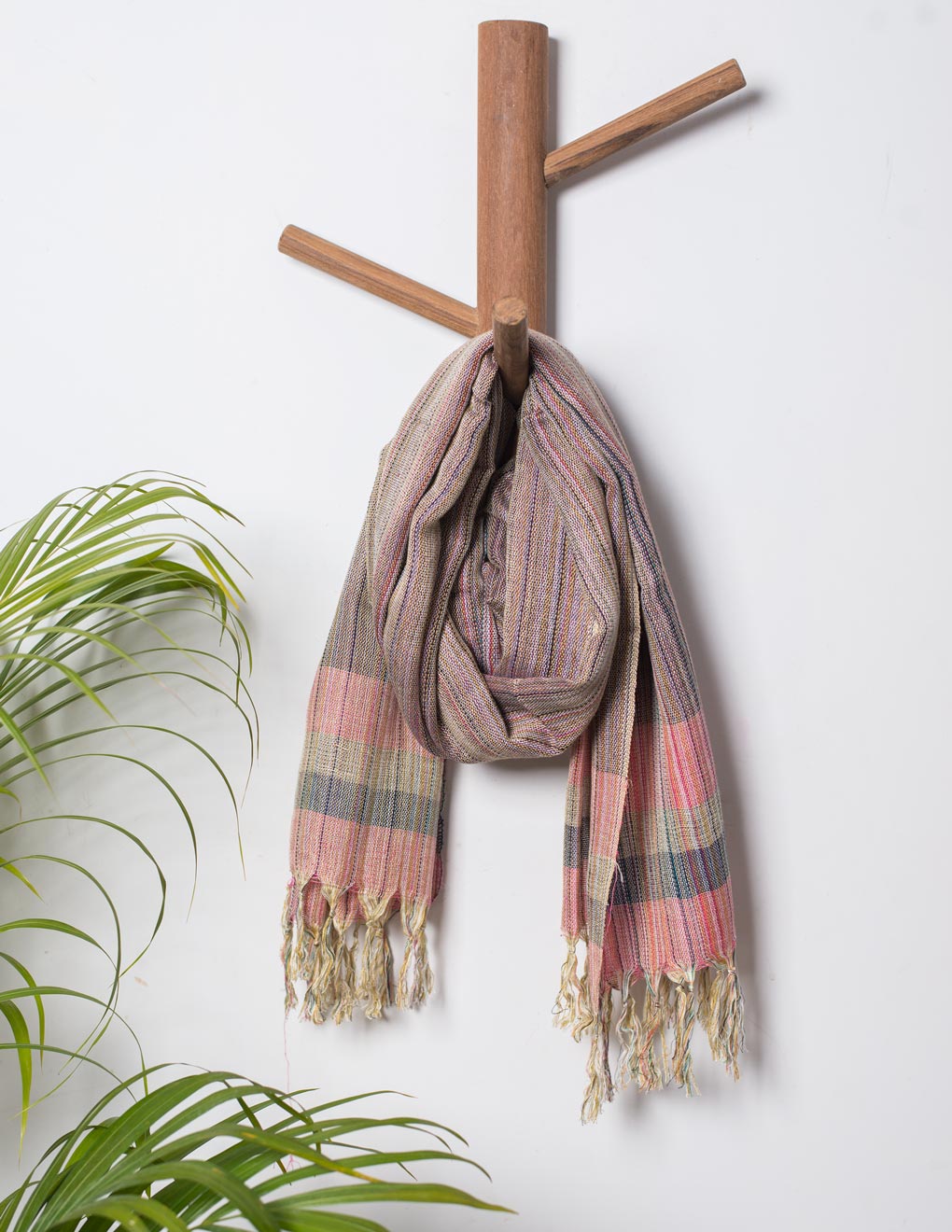 Mauve Handloom Cotton Matka Silk Stole