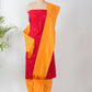 Red Handloom Cotton Woven Unstitched Suit