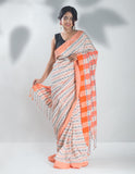 Handloom Cotton Small Fish Motif Saree