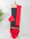 Black Handloom Mangalagiri Unstitched Suit