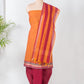 Orange Handloom Mangalagiri Unstitched Suit