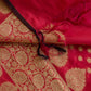 Red Banarasi Chanderi Cotton Suits with Zari Weaving & Dupatta - Artytales