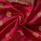 Red Banarasi Chanderi Cotton Suits with Zari Weaving & Dupatta - Artytales